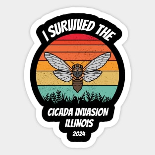 I survived the cicada invasion Illinois 2024 Sticker